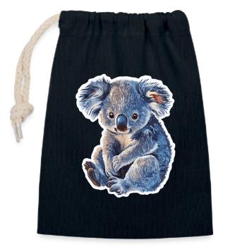 Koala - Closable cotton gift bag (14x20cm) - navy - Front