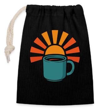 Kaffee Sonnenaufgang Morgen Kaffee Liebhaber Kunst - Verschließbarer Geschenkbeutel aus Baumwolle (14x20cm) - Schwarz - Vorne
