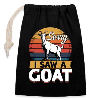 Funny Farm Animal Goat - Closable cotton gift bag (14x20cm) - black - Front