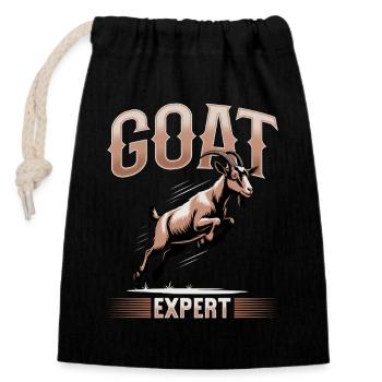 Funny Farm Animal Goat - Closable cotton gift bag (14x20cm) - black - Front