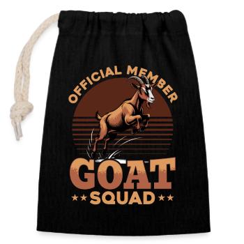 Funny Farm Animal Goat - Closable cotton gift bag (14x20cm) - black - Front