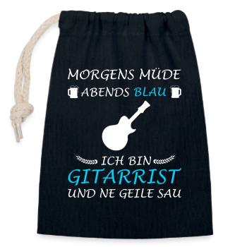 Gitarre Spruch Band Musikinstrument E-Gitarre - Verschließbarer Geschenkbeutel aus Baumwolle (14x20cm) - Navy - Vorne