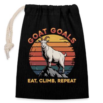 Funny Farm Animal Goat - Closable cotton gift bag (14x20cm) - black - Front