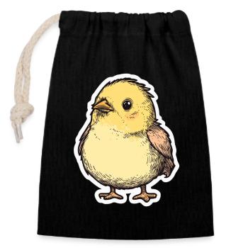 Chick - Closable cotton gift bag (14x20cm) - black - Front