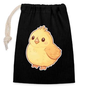 Chick - Closable cotton gift bag (14x20cm) - black - Front