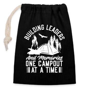 boys scout Scouting Building Leaders Scout - Verschließbarer Geschenkbeutel aus Baumwolle (14x20cm) - Schwarz - Vorne