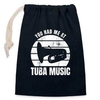 Tuba Player Saying - Closable cotton gift bag (14x20cm) - navy - Front