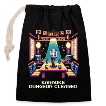 Karaoke-Dungeon geschafft | Tokio Nachtleben - Verschließbarer Geschenkbeutel aus Baumwolle (14x20cm) - Schwarz - Vorne