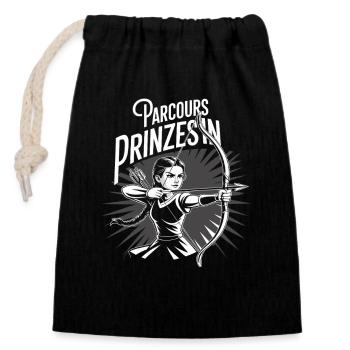 Archery design for archers and courses - Closable cotton gift bag (14x20cm) - black - Front