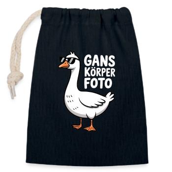 Ganskörperfoto Lustige Gans Wortspiel - Verschließbarer Geschenkbeutel aus Baumwolle (14x20cm) - Navy - Vorne
