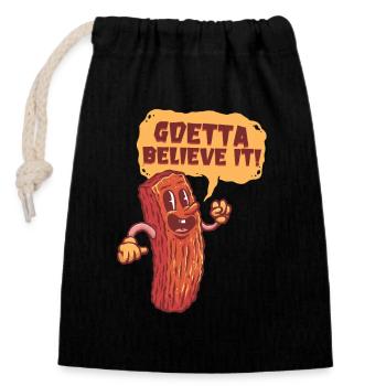 Goetta Wurst Goetta Believe It - Verschließbarer Geschenkbeutel aus Baumwolle (14x20cm) - Schwarz - Vorne