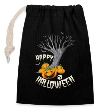 Halloween Jack-o-Lanterns Farm - Verschließbarer Geschenkbeutel aus Baumwolle (14x20cm) - Schwarz - Vorne