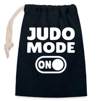 Judo Mode ON – Strength, Discipline & Fighting Spirit - Closable cotton gift bag (14x20cm) - navy - Front
