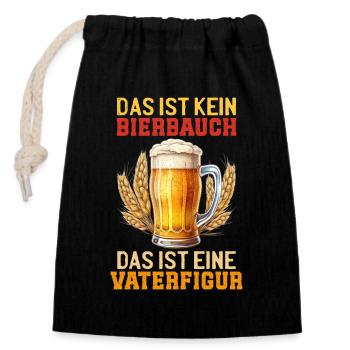 Fête des pères CE N'EST PAS UN VENTRE DE BIÈRE, C'EST UNE FIGURE PATÉRIENNE - Sac cadeau en coton avec cordon (14 x 20 cm) - noir - Devant