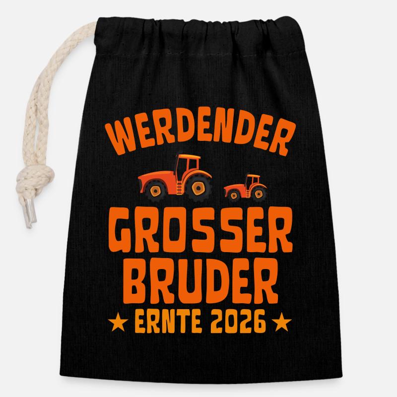 Growing Big VVruder Harvest 2026 - Closable cotton gift bag (14x20cm) - black