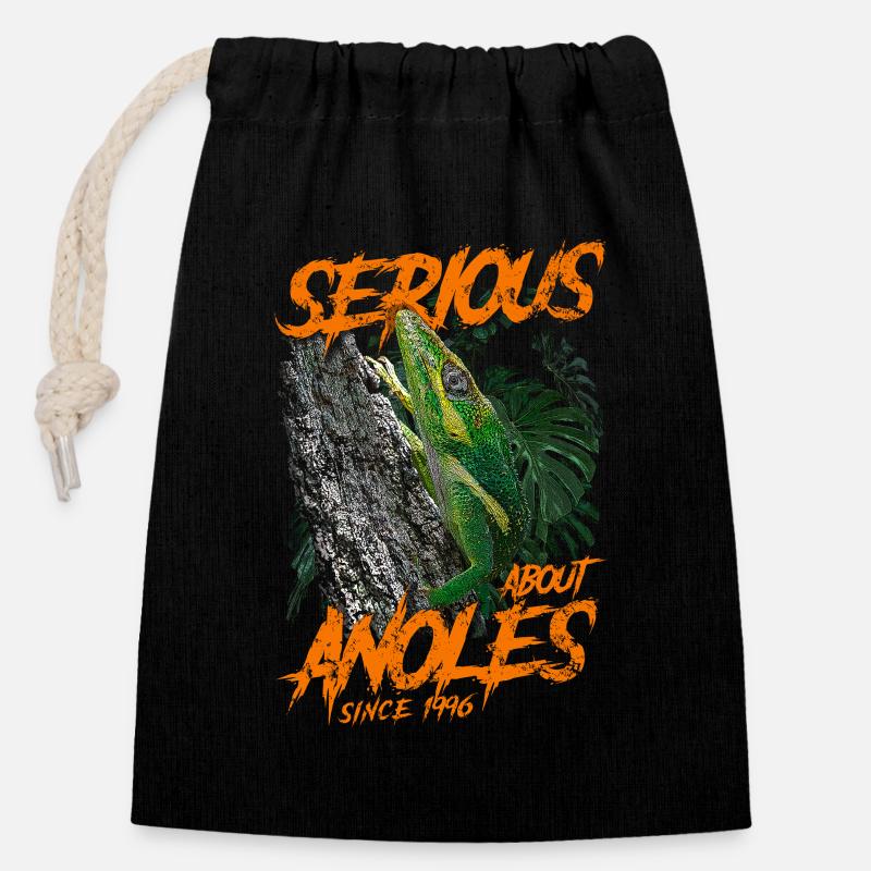 Serious About Cuban Knight Anoles Since 1996 - Closable cotton gift bag (14x20cm) - black