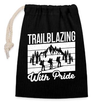boys scout Scouting Trailblazing Whit Pride Scout - Verschließbarer Geschenkbeutel aus Baumwolle (14x20cm) - Schwarz - Vorne