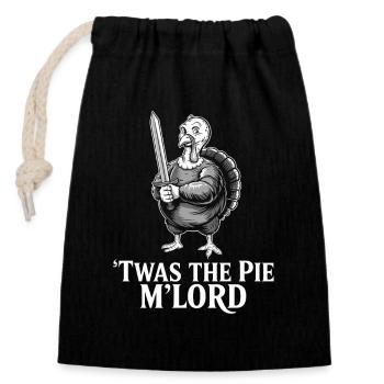 Pie Lord Krieger-Turkey - Verschließbarer Geschenkbeutel aus Baumwolle (14x20cm) - Schwarz - Vorne