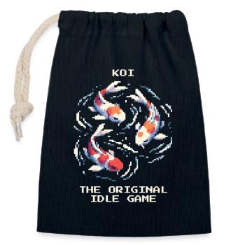Koi : le jeu d’inactivité original | Jardin Étang Zen - Sac cadeau en coton avec cordon (14 x 20 cm) - bleu marine - Devant