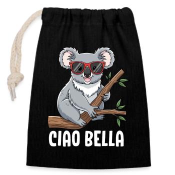 Ciao Bella - Closable cotton gift bag (14x20cm) - black - Front