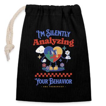 Love, Acceptance, Autism Power - Closable cotton gift bag (14x20cm) - black - Front