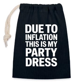 Inflation-Partykleid Spruch - Verschließbarer Geschenkbeutel aus Baumwolle (14x20cm) - Navy - Vorne