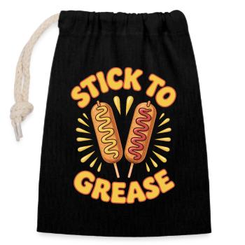 Stay with Fat Corn Dogs Foodie Fat Food - Closable cotton gift bag (14x20cm) - black - Front