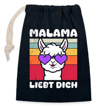 Bald Mama MALAMA LIEBT DICH Lustiges - Verschließbarer Geschenkbeutel aus Baumwolle (14x20cm) - Navy - Vorne