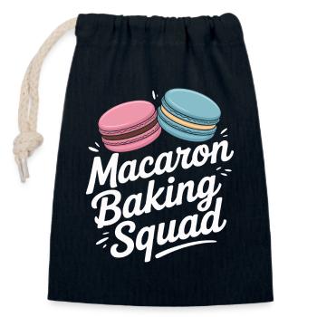 Macaron French Desserts - Closable cotton gift bag (14x20cm) - navy - Front