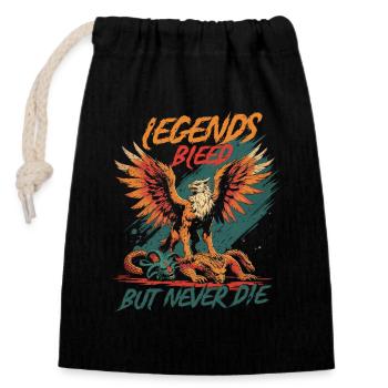 Griffin Mythological Creatures - Closable cotton gift bag (14x20cm) - black - Front