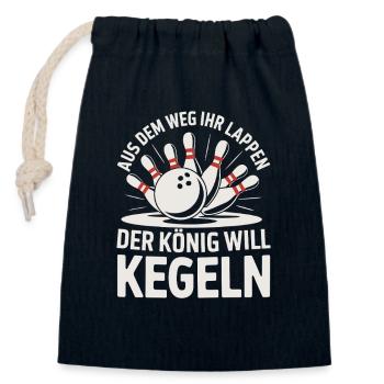 Out of the way you rags the king wants to bowl humor - Closable cotton gift bag (14x20cm) - navy - Front