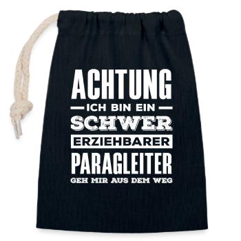 Gleitschirm Abenteuer Paragliding Schwer Erziehbar - Verschließbarer Geschenkbeutel aus Baumwolle (14x20cm) - Navy - Vorne
