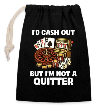 Pas un lâcheur Casino Jeu Drôle Joueur - Sac cadeau en coton avec cordon (14 x 20 cm) - noir - Devant