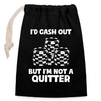 Pas un lâcheur Casino Jeu Drôle Joueur - Sac cadeau en coton avec cordon (14 x 20 cm) - noir - Devant