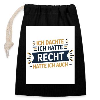 Je pensais que j’avais raison – je l’étais ! - Sac cadeau en coton avec cordon (14 x 20 cm) - noir - Devant
