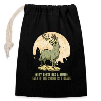 Jackalope Mythological Creatures - Closable cotton gift bag (14x20cm) - black - Front