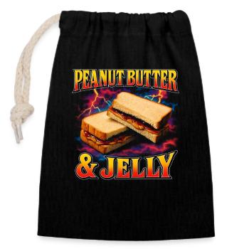 beurre de cacahuète et gelée, nourriture préférée, bizarre, - Sac cadeau en coton avec cordon (14 x 20 cm) - noir - Devant