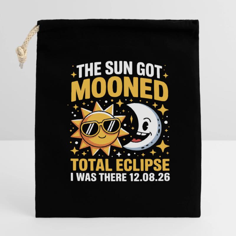 Sun Moon Total Eclipse Saying Closable cotton gift bag (14x20cm)