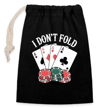Pliez les cartes de poker - Sac cadeau en coton avec cordon (14 x 20 cm) - noir - Devant