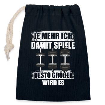 The more bodybuilding bodybuilders gym weight training - Closable cotton gift bag (14x20cm) - navy - Front