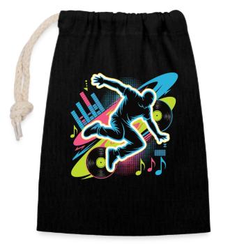 Streetdance Beat – Urban DJ Musik Design - Verschließbarer Geschenkbeutel aus Baumwolle (14x20cm) - Schwarz - Vorne