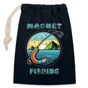 MAGNET FISHING - Verschließbarer Geschenkbeutel aus Baumwolle (14x20cm) - Navy - Vorne