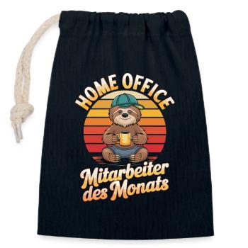 Home Office Employee of the Month Funny - Closable cotton gift bag (14x20cm) - navy - Front
