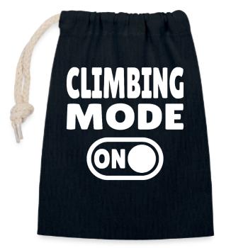 Climbing Mode ON – Boulder & Kletter Style - Verschließbarer Geschenkbeutel aus Baumwolle (14x20cm) - Navy - Vorne