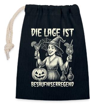 Die Lage ist Besäufniserregend - Verschließbarer Geschenkbeutel aus Baumwolle (14x20cm) - Navy - Vorne