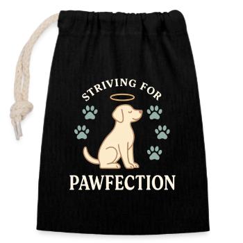 À la recherche d’un chien de patte - Sac cadeau en coton avec cordon (14 x 20 cm) - noir - Devant