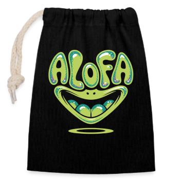 Chemise Alofa Cool Frog avec ambiance tropicale - Sac cadeau en coton avec cordon (14 x 20 cm) - noir - Devant