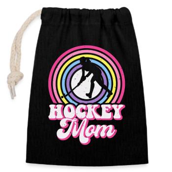 Hockey Eishockey Eishockeyspieler Geschenk - Verschließbarer Geschenkbeutel aus Baumwolle (14x20cm) - Schwarz - Vorne