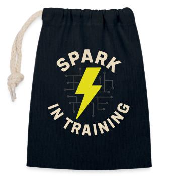 Apprenti électricien, étudiant dans le métier d’électricien - Sac cadeau en coton avec cordon (14 x 20 cm) - bleu marine - Devant