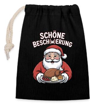 Nice Gifts Food Without Limit Christmas Dinner - Closable cotton gift bag (14x20cm) - black - Front